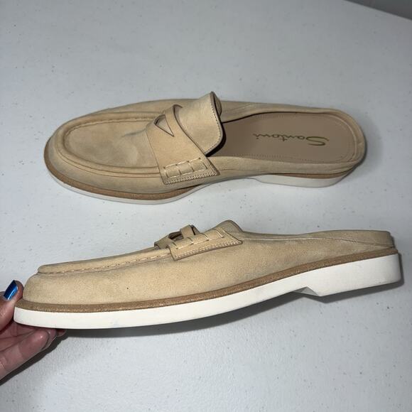 Santoni Women’s Pamex Suede Penny Loafer Mules Size 41 - Picture 3 of 6